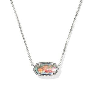 Kendra Scott Elisa Silver Pendant Necklace in
Dichroic Glass